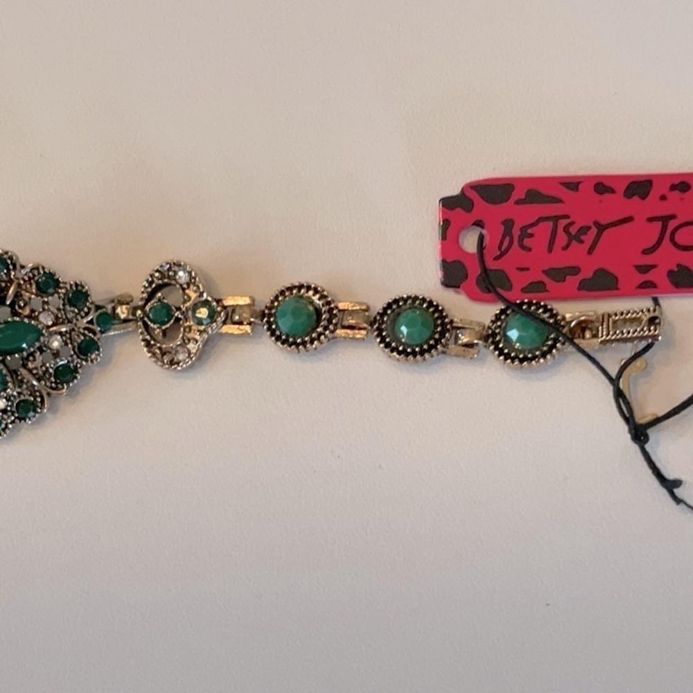Betsey Johnson Gold Alloy Rhinestone Geometric Bracelet - Picture 4 of 4
